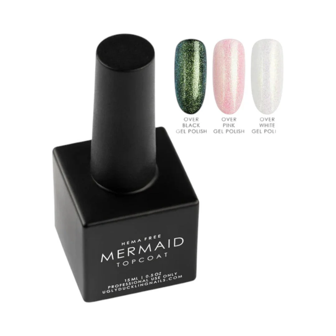Ugly Duckling Gel Polish (HEMA-Free) 15ml - No-Wipe Mermaid Top Coat Gel - Image 2