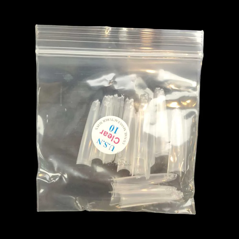USN Nail Tips - Clear Straight Coffin (Bag Of 50) - Image 9