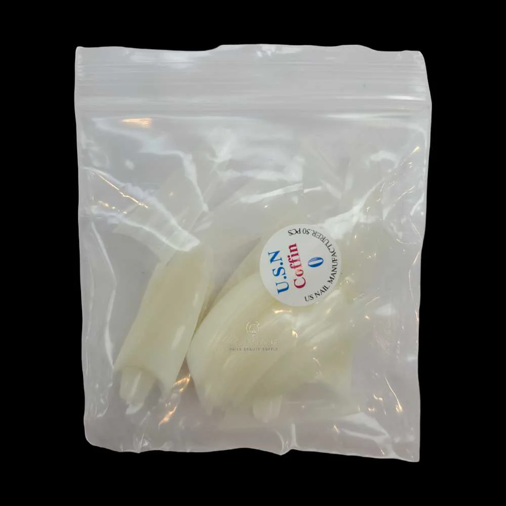 USN Nail Tips - Natural Coffin (Bag Of 50)