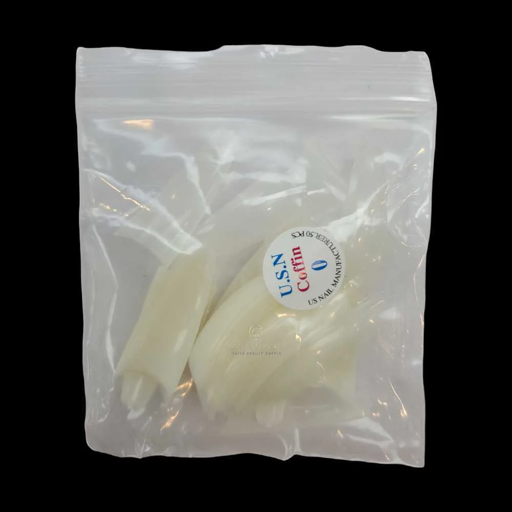 USN Nail Tips - Natural Coffin (Bag Of 50) - Image 14