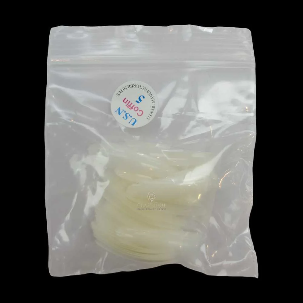 USN Nail Tips - Natural Coffin (Bag Of 50) - Image 20