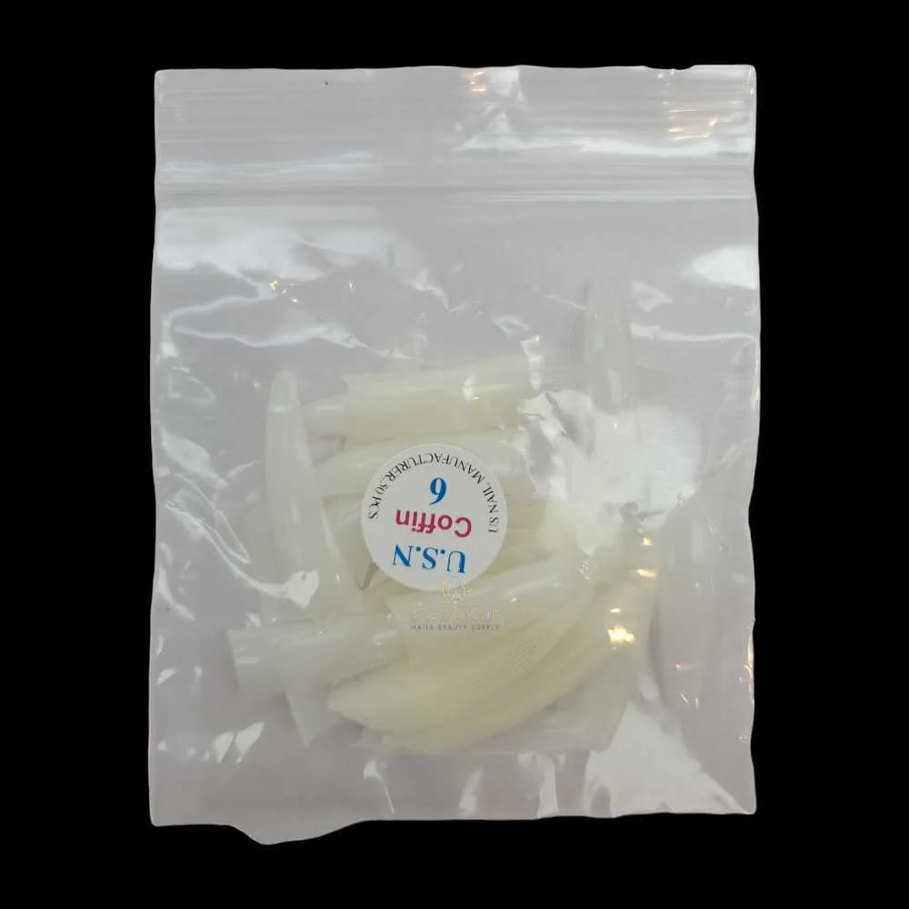 USN Nail Tips - Natural Coffin (Bag Of 50) - Image 21