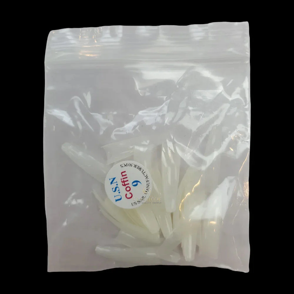 USN Nail Tips - Natural Coffin (Bag Of 50) - Image 24
