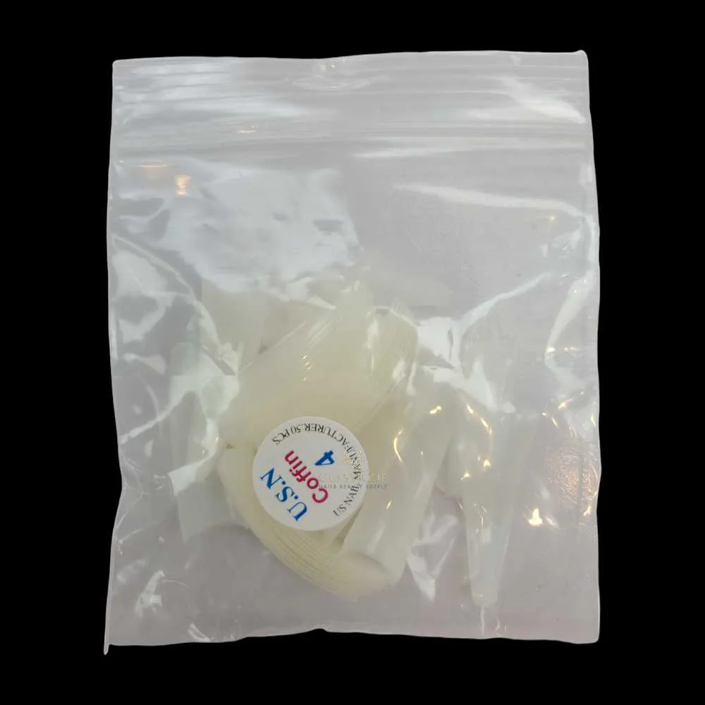 USN Nail Tips - Natural Coffin (Bag Of 50) - Image 5