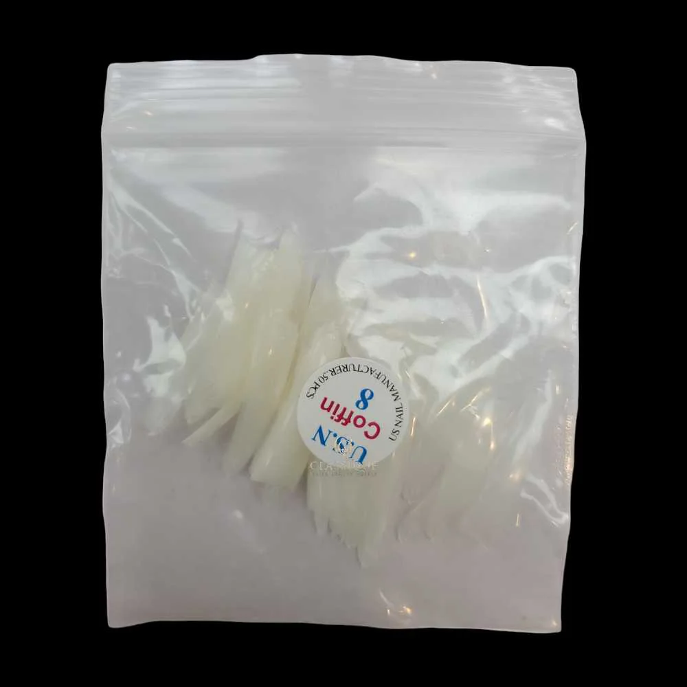 USN Nail Tips - Natural Coffin (Bag Of 50) - Image 9