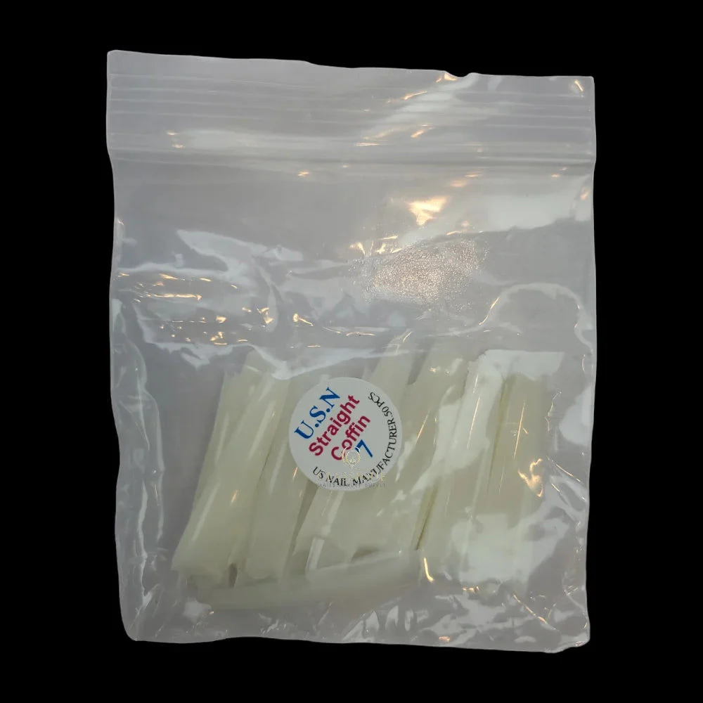 USN Nail Tips - Natural Straight Coffin (Bag Of 50) - Image 29