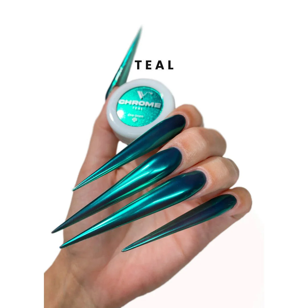 V Beauty Pure Chrome Powder - Teal - Image 2