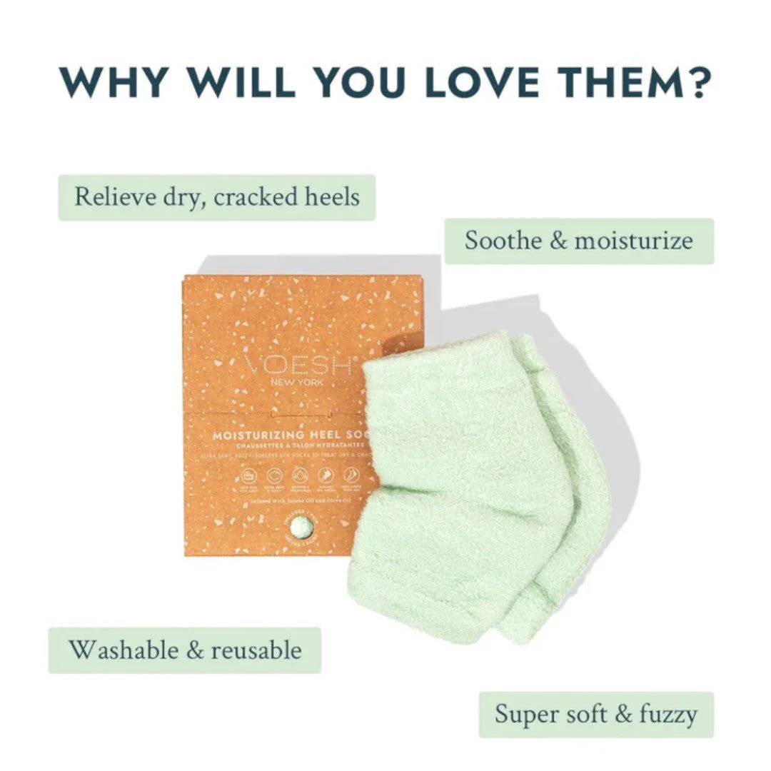 Voesh Moisturizing Heel Socks - Green - Image 3